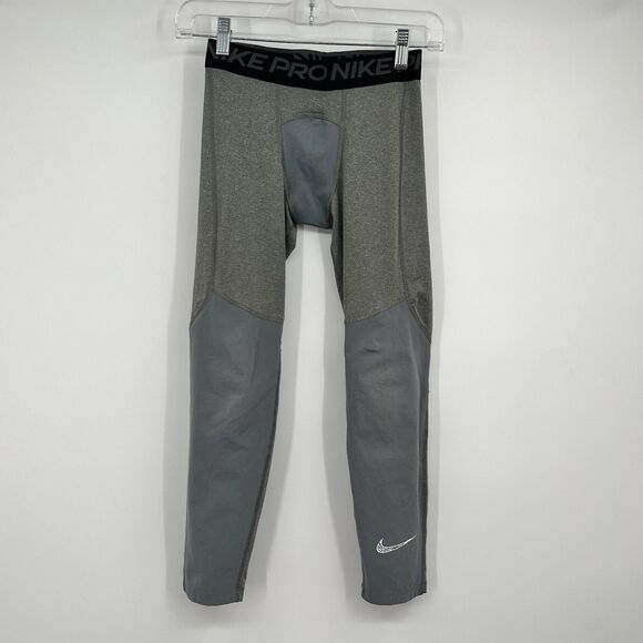Lot 2 Nike Pro Dri Fit Tight Mens M Black Gray Cropped Leggings Workout Athletic - Picture 12 of 16